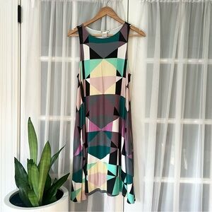 Mara Hoffman Geo Prism Abstract Trapeze Swing Knit Dress Sz XS